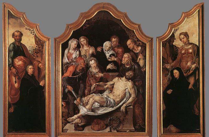 HEEMSKERCK, Maerten van Triptych of the Entombment oil painting picture